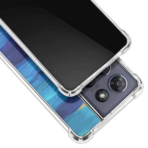 Ocean Blue Brush Stroke by Etta Vee Moto G 5G (2025) Clear Case
